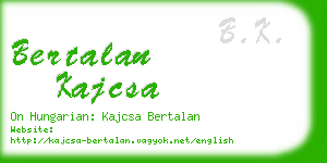 bertalan kajcsa business card